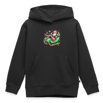 Sassy Santa Lounging on Sleigh - Kids Premium Organic Hoodie - black - Front - AI Model Kid Male (0cm)