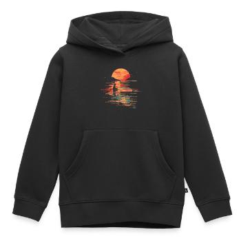 Fischerei Illustration - Kinder Premium Organic Hoodie - Schwarz - Vorne - AI Model Kid Male (0cm)