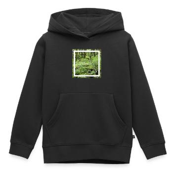 Go outside, touch some grass. Go outside... - Kids Premium Organic Hoodie - black - Front - AI Model Kid Male (0cm)