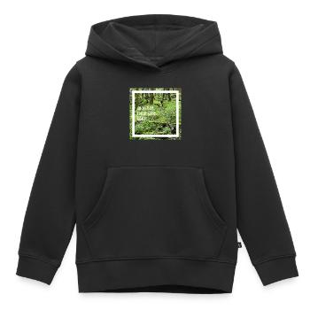Go outside, touch some grass. Go outside... - Kids Premium Organic Hoodie - black - Front - AI Model Kid Male (0cm)