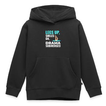 Legs Up Lächelt bei Synchronschwimm-Drama - Kinder Premium Organic Hoodie - Schwarz - Vorne - AI Model Kid Male (0cm)