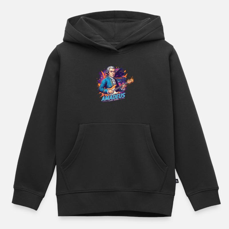 Temps d’Amadeus - Sweat Premium à capuche enfant bio - noir