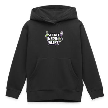 Nerd scientifique Motif d’alerte - Sweat Premium à capuche enfant bio - noir - Devant - AI Model Kid Male (0cm)