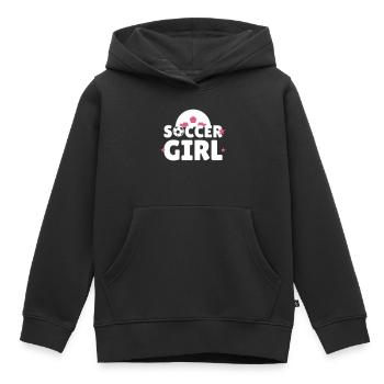 Soccer Girl Soccer Girl Statement Sports Team - Sweat Premium à capuche enfant bio - noir - Devant - AI Model Kid Male (0cm)