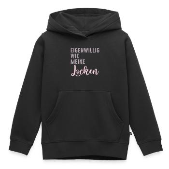 Haare Locken Eigenwillig - Kinder Premium Organic Hoodie - Schwarz - Vorne - AI Model Kid Male (0cm)