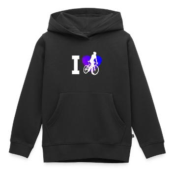 Vélo de route pour femmes Vélo de route Vélo de route Vélo de route - Sweat Premium à capuche enfant bio - noir - Devant - AI Model Kid Male (0cm)