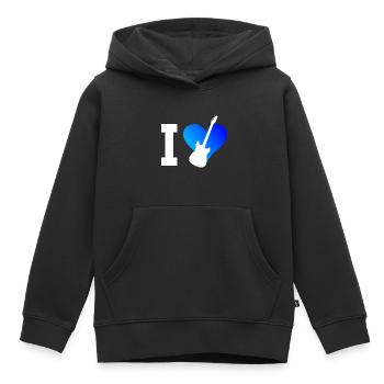 Guitariste Guitariste Guitariste Guitar Men - Sweat Premium à capuche enfant bio - noir - Devant - AI Model Kid Male (0cm)
