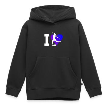 Herren Fussballer Fussballspieler Fussballspielen - Kinder Premium Organic Hoodie - Schwarz - Vorne - AI Model Kid Male (0cm)