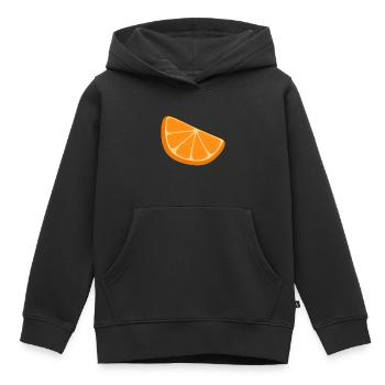 tranche d’orange - Sweat Premium à capuche enfant bio - noir - Devant - AI Model Kid Male (0cm)