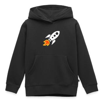 Fusée - Sweat Premium à capuche enfant bio - noir - Devant - AI Model Kid Male (0cm)