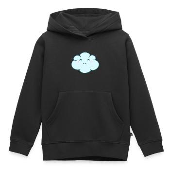 Doux nuage - Sweat Premium à capuche enfant bio - noir - Devant - AI Model Kid Male (0cm)