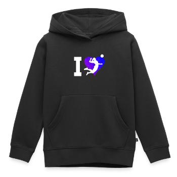 Men's Volleyball Volleyball Volleyball - Kids Premium Organic Hoodie - black - Front - AI Model Kid Male (0cm)