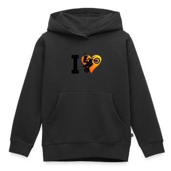 Dirt Biker Men's Dirt Bike Dirt Bike Supermoto - Kids Premium Organic Hoodie - black - Front - AI Model Kid Male (0cm)