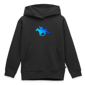 Sport équestre équitation dressage saut d'obstacles - Sweat Premium à capuche enfant bio - noir - Devant - AI Model Kid Male (0cm)