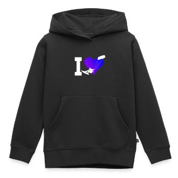Kitesurf Kitesurf Kitesurfer Kitesurf Hommes - Sweat Premium à capuche enfant bio - noir - Devant - AI Model Kid Male (0cm)