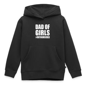 Dad of girls outnumbered - Kinder Premium Organic Hoodie - Schwarz - Vorne - AI Model Kid Male (0cm)