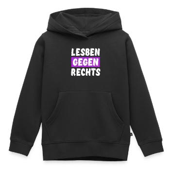 Lesben Gegen Rechts - Rechts Nein Danke - Kinder Premium Organic Hoodie - Schwarz - Vorne - AI Model Kid Male (0cm)