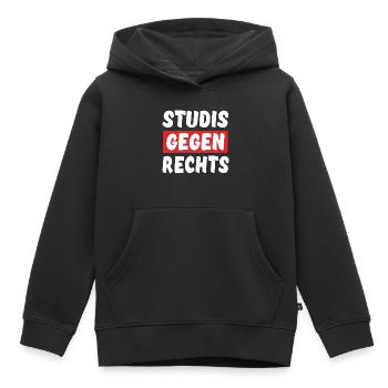 Studis Gegen Rechts - Rechts Nein Danke - Kinder Premium Organic Hoodie - Schwarz - Vorne - AI Model Kid Male (0cm)