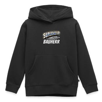 Superheld, clever getarnt als Bauherr - Kinder Premium Organic Hoodie - Schwarz - Vorne - AI Model Kid Male (0cm)