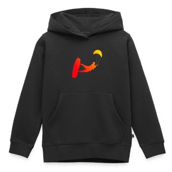 Kite Kitesurf Hommes Kitesurf Kitesurf Kitesurf Kitesurf - Sweat Premium à capuche enfant bio - noir - Devant - AI Model Kid Male (0cm)