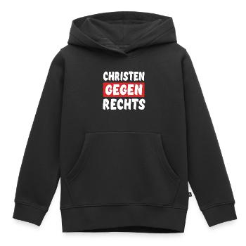 Christen Gegen Rechts - Rechts Nein Danke - Kinder Premium Organic Hoodie - Schwarz - Vorne - AI Model Kid Male (0cm)