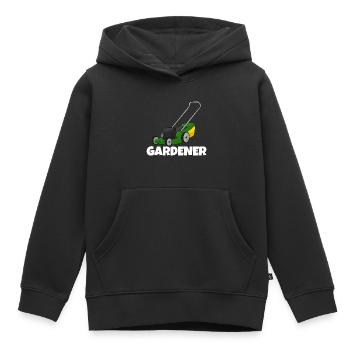 Gardener Lawn Mower - Kids Premium Organic Hoodie - black - Front - AI Model Kid Male (0cm)