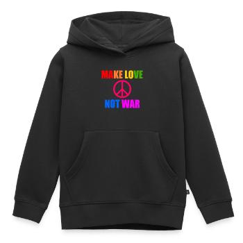 Make love not war - Kinder Premium Organic Hoodie - Schwarz - Vorne - AI Model Kid Male (0cm)