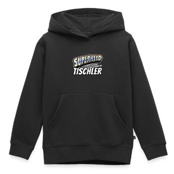 Superheld, clever getarnt als Tischler - Kinder Premium Organic Hoodie - Schwarz - Vorne - AI Model Kid Male (0cm)