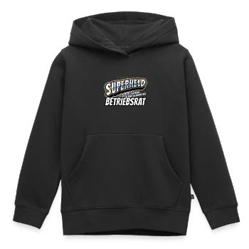 Superheld, clever getarnt als Betriebsrat - Kinder Premium Organic Hoodie - Schwarz - Vorne - AI Model Kid Male (0cm)