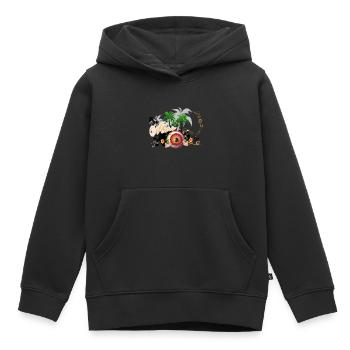 Haut-parleur de musique avec piano - Sweat Premium à capuche enfant bio - noir - Devant - AI Model Kid Male (0cm)