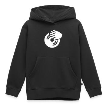Dj Mischpult Vinyl Platten Party Musikproduzent - Kinder Premium Organic Hoodie - Schwarz - Vorne - AI Model Kid Male (0cm)