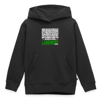 LANDWIRT - Kinder Premium Organic Hoodie - Schwarz - Vorne - AI Model Kid Male (0cm)