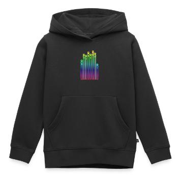 Soundwaves Waves Music DJ Vinyl Alpha Beta - Kids Premium Organic Hoodie - black - Front - AI Model Kid Male (0cm)