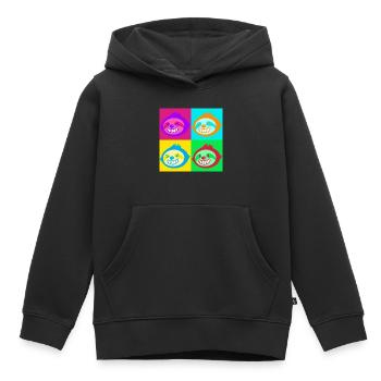 Faules Pop-Art-Porträt - Kinder Premium Organic Hoodie - Schwarz - Vorne - AI Model Kid Male (0cm)