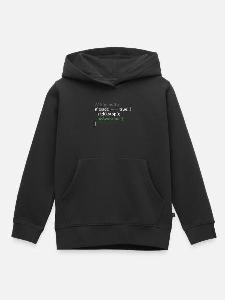 Informatik Nerd Geek Programmierer lebensmotto - Kinder Premium Organic Hoodie - Schwarz
