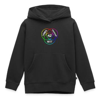 Antwort 42 - Kinder Premium Organic Hoodie - Schwarz - Vorne - AI Model Kid Male (0cm)