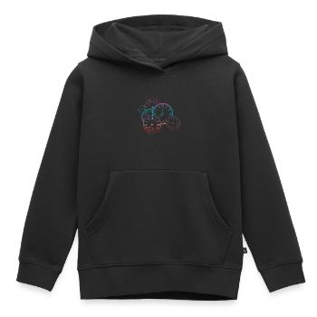 Horloge vintage - Sweat Premium à capuche enfant bio - noir - Devant - AI Model Kid Male (0cm)