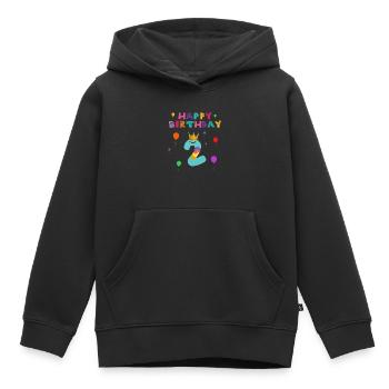 2nd Birthday Happy Birthday - Kids Premium Organic Hoodie - black - Front - AI Model Kid Male (0cm)
