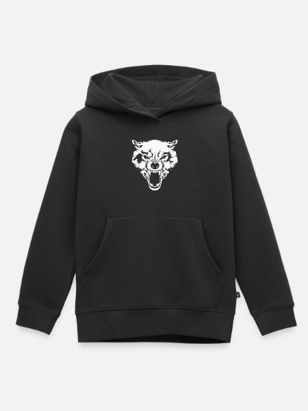 Wolf - Kids Premium Organic Hoodie - black