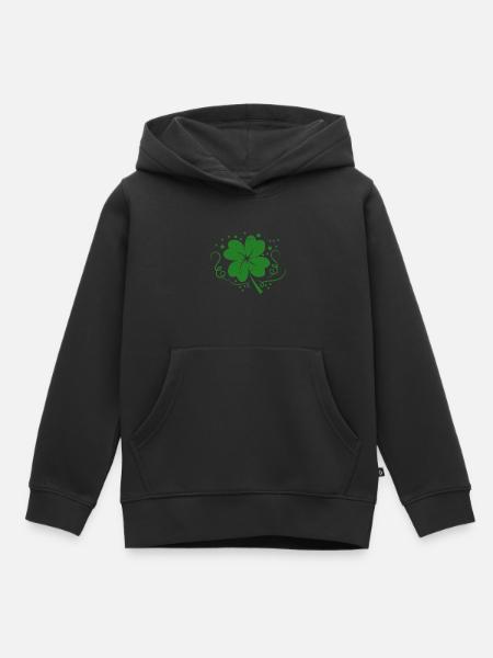 Kleeblatt - Kinder Premium Organic Hoodie - Schwarz