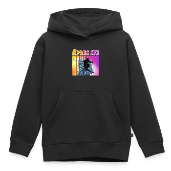Apres ski - Sweat Premium à capuche enfant bio - noir - Devant - AI Model Kid Male (0cm)