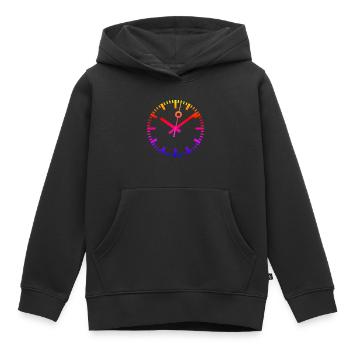 UHR - BAHNHOFSUHR - TICKTACK - CLOCK - ZEITANZEIGE - Kinder Premium Organic Hoodie - Schwarz - Vorne - AI Model Kid Male (0cm)