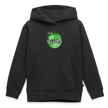Welt retten Erneuerbare Energien Solar Windrad - Kinder Premium Organic Hoodie - Schwarz - Vorne - AI Model Kid Male (0cm)