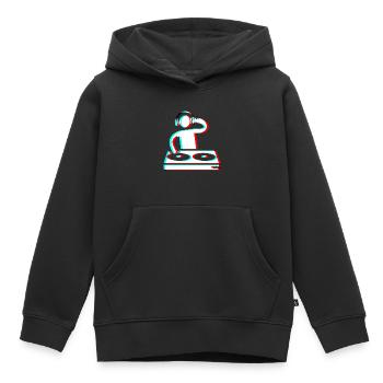 Techno Dj 3d Electro Red Blue tik tok edm weiß - Kinder Premium Organic Hoodie - Schwarz - Vorne - AI Model Kid Male (0cm)