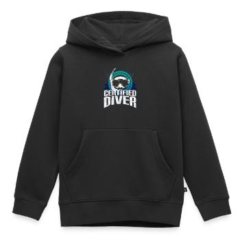 Idée cadeau plongée sous-marine - Sweat Premium à capuche enfant bio - noir - Devant - AI Model Kid Male (0cm)