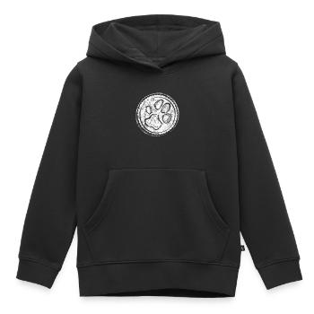 Katze Tatzen Abdruck - Kinder Premium Organic Hoodie - Schwarz - Vorne - AI Model Kid Male (0cm)