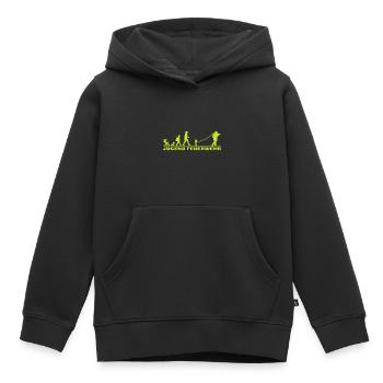 Jugend Feuerwehr Evolution Lustig Neongelb Lustig - Kinder Premium Organic Hoodie - Schwarz - Vorne - AI Model Kid Male (0cm)