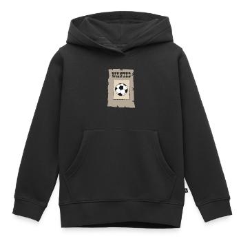 wanted Football wants football Soccer Soccer Ball - Kids Premium Organic Hoodie - black - Front - AI Model Kid Male (0cm)
