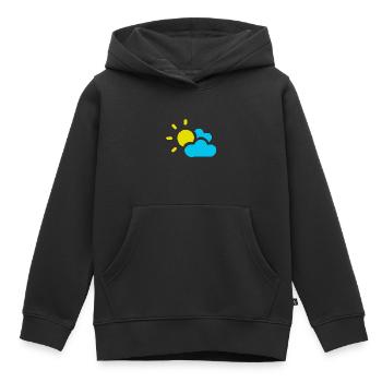 Nuageux soleil nuages ciel été printemps - Sweat Premium à capuche enfant bio - noir - Devant - AI Model Kid Male (0cm)