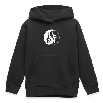 Ying Yang - Sweat Premium à capuche enfant bio - noir - Devant - AI Model Kid Male (0cm)